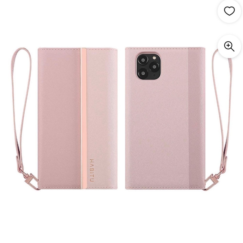 HABITU IPHONE 11 PRO MAX ERIS TRI FOLD WALLET CASE VEGAN LEATHER PINK